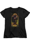 Gildan Justice League Of America Deco Short Sleeve Womens Tee / T-shirt In Black