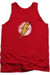 Gildan Justice League Of America Destroyed Flash Logo Adult Tank Top In Red