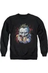 Gildan Justice League Of America Doll Heads Adult Crewneck Sweatshirt In Black