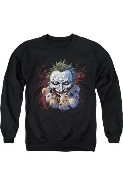 Gildan Justice League Of America Doll Heads Adult Crewneck Sweatshirt In Black