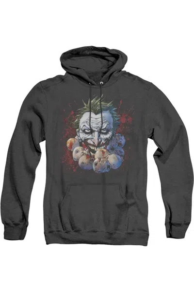 Gildan Justice League Of America Doll Heads Adult Heather Hoodie / Hooded Sweatshirt In Black