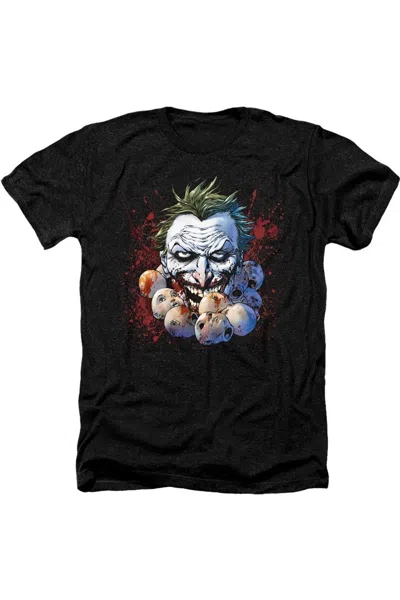 Gildan Justice League Of America Doll Heads Adult Heather Tee / T-shirt In Black