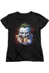 Gildan Justice League Of America Doll Heads Short Sleeve Women´s Tee / T-shirt In Black