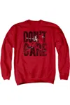 Gildan Justice League Of America Dont Care Adult Crewneck Sweatshirt In Red