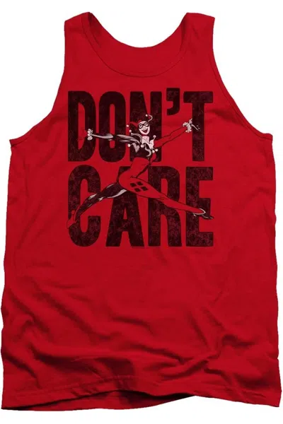 Gildan Justice League Of America Dont Care Adult Tank Top In Red