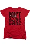 Gildan Justice League Of America Dont Care Short Sleeve Women´s Tee / T-shirt In Red