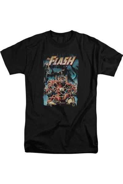 Gildan Justice League Of America Electric Chair Short Sleeve Adult Tall Tee / T-shirt In Black
