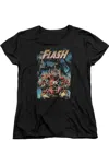 Gildan Justice League Of America Electric Chair Short Sleeve Womens Tee / T-shirt In Black