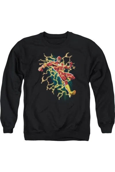 Gildan Justice League Of America Electric Death Adult Crewneck Sweatshirt In Black