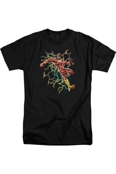 Gildan Justice League Of America Electric Death Short Sleeve Adult Tall Tee / T-shirt In Black