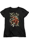 Gildan Justice League Of America Electric Run Short Sleeve Womens Tee / T-shirt In Black