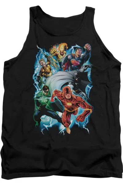 Gildan Justice League Of America Electric Team Adult Tank Top In Black