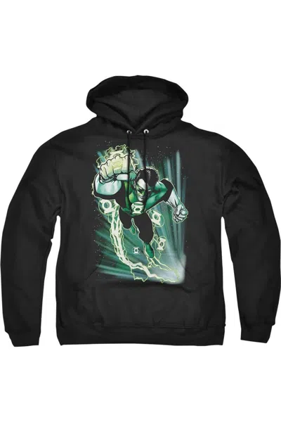 Gildan Justice League Of America Emerald Energy Adult Pull Over Hoodie / Hooded Sweatshirt In Black