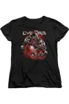 Gildan Justice League Of America Engaged Short Sleeve Womens Tee / T-shirt In Black