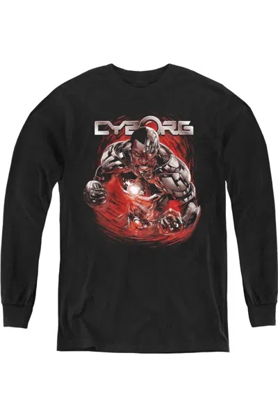 Gildan Kids' Justice League Of America Engaged Youth Long Sleeve Tee / T-shirt In Black