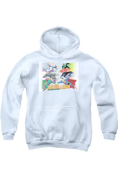 Gildan Kids' Justice League Of America Evildoers Beware Youth Pull Over Hoodie / Hooded Sweatshirt In Blue