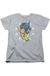 Gildan Justice League Of America Face Off Short Sleeve Womens Tee / T-shirt In Multi