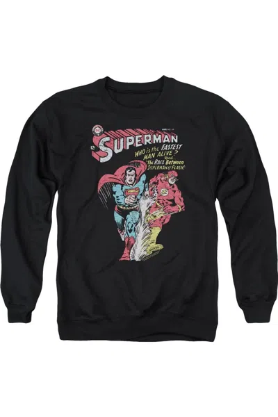 Gildan Justice League Of America Fastest Adult Crewneck Sweatshirt In Black