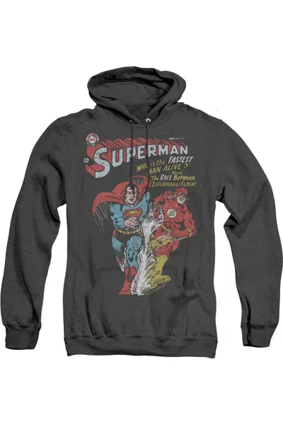 Gildan Justice League Of America Fastest Adult Heather Hoodie / Hooded Sweatshirt In Black