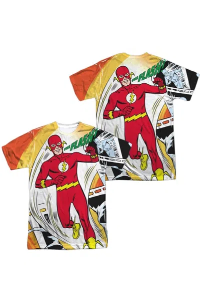 Gildan Justice League Of America Filmstrip (front/back Print) Short Sleeve Adult Poly Crew Tee / T-shirt In Multi