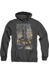 Gildan Justice League Of America Fire And Rain Adult Heather Hoodie / Hooded Sweatshirt In Black