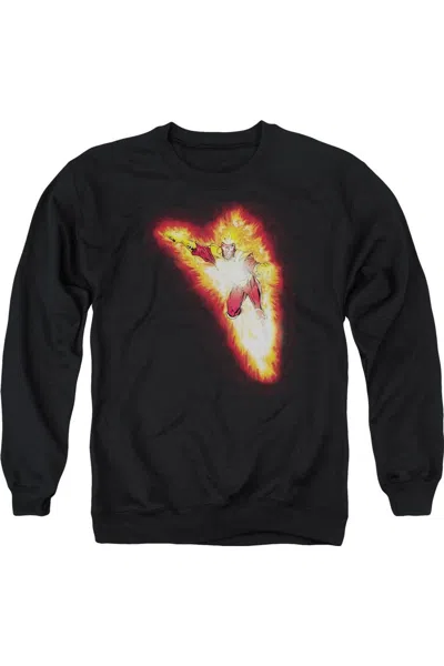 Gildan Justice League Of America Firestorm Blaze Adult Crewneck Sweatshirt In Black
