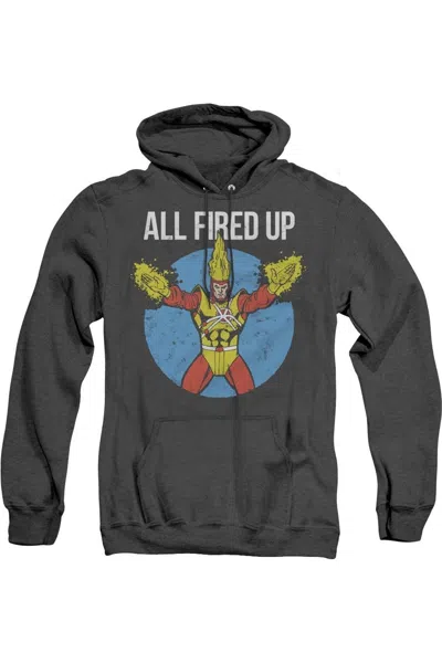 Gildan Justice League Of America Firestorms Party Adult Heather Hoodie / Hooded Sweatshirt In Black