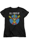 Gildan Justice League Of America Firestorms Party Short Sleeve Women´s Tee / T-shirt In Black