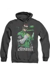 Gildan Justice League Of America Fist Flare Adult Heather Hoodie / Hooded Sweatshirt In Black
