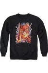 Gildan Justice League Of America Flash #1 Adult Crewneck Sweatshirt In Black