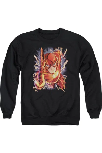 Gildan Justice League Of America Flash #1 Adult Crewneck Sweatshirt In Black