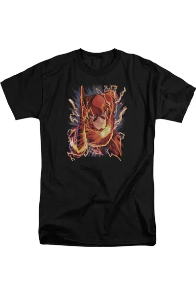 Gildan Justice League Of America Flash #1 Short Sleeve Adult Tall Tee / T-shirt In Black