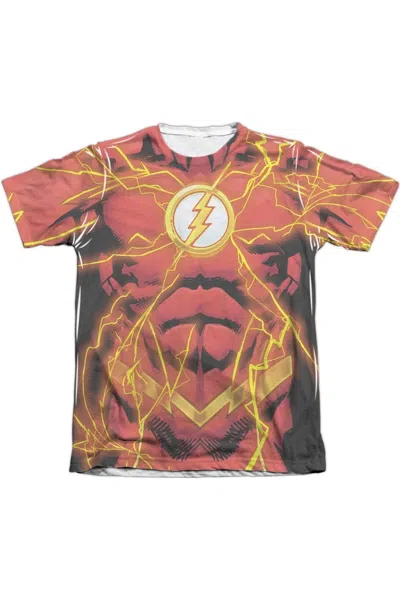 Gildan Justice League Of America Flash 52 Bolt Adult Poly/cotton Short Sleeve Tee / T-shirt In White