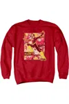 Gildan Justice League Of America Flash Adult Crewneck Sweatshirt In Red
