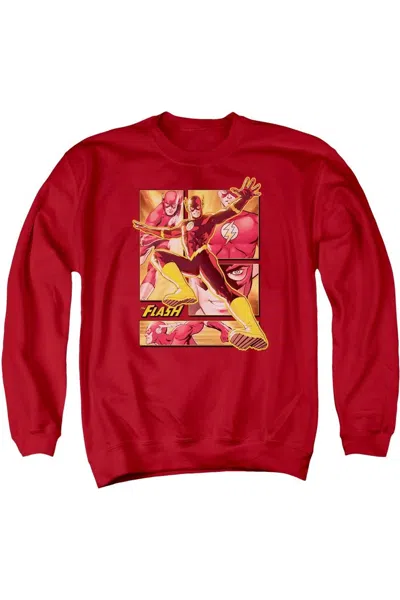 Gildan Justice League Of America Flash Adult Crewneck Sweatshirt In Red