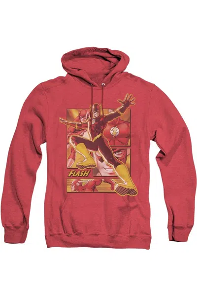 Gildan Justice League Of America Flash Adult Heather Hoodie / Hooded Sweatshirt In Red