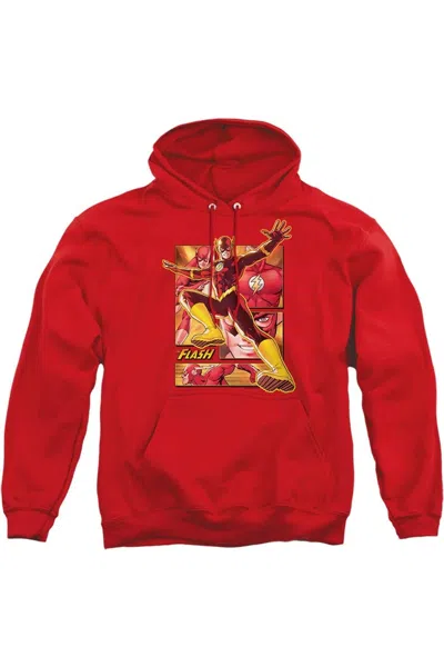 Gildan Justice League Of America Flash Adult Pull Over Hoodie / Hooded Sweatshirt In Red