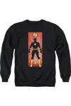 Gildan Justice League Of America Flash Block Adult Crewneck Sweatshirt In Black