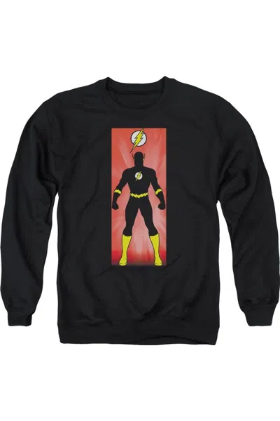 Gildan Justice League Of America Flash Block Adult Crewneck Sweatshirt In Black
