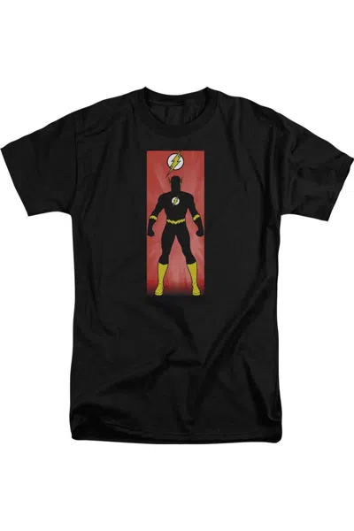 Gildan Justice League Of America Flash Block Short Sleeve Adult Tall Tee / T-shirt In Black
