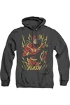 Gildan Justice League Of America Flash Flare Adult Heather Hoodie / Hooded Sweatshirt In Black