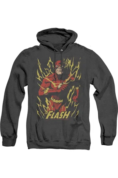 Gildan Justice League Of America Flash Flare Adult Heather Hoodie / Hooded Sweatshirt In Black