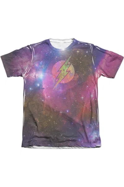 Gildan Justice League Of America Flash Galaxy Adult Poly/cotton Short Sleeve Tee / T-shirt In White