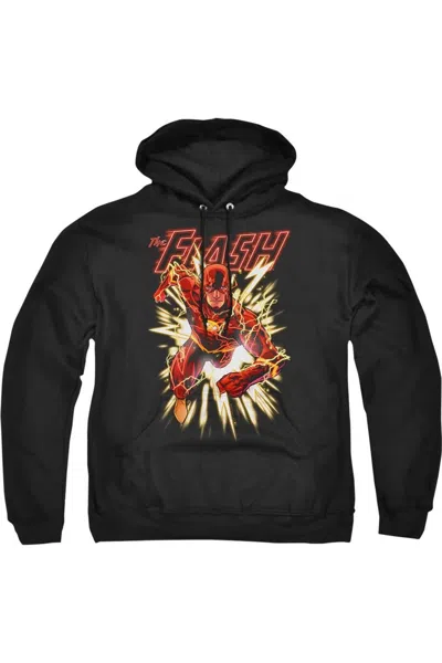 Gildan Justice League Of America Flash Glow Adult Pull Over Hoodie / Hooded Sweatshirt In Black