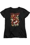 Gildan Justice League Of America Flash Glow Short Sleeve Womens Tee / T-shirt In Black