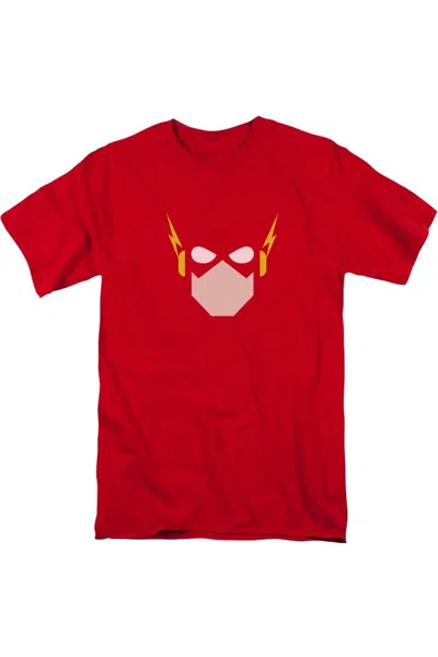 Gildan Justice League Of America Flash Head Short Sleeve Adult Tee / T-shirt In Red