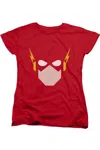 Gildan Justice League Of America Flash Head Short Sleeve Womens Tee / T-shirt In Red