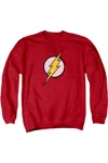 Gildan Justice League Of America Flash Logo Adult Crewneck Sweatshirt In Red