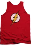 Gildan Justice League Of America Destroyed Flash Logo Adult Tank Top In Red
