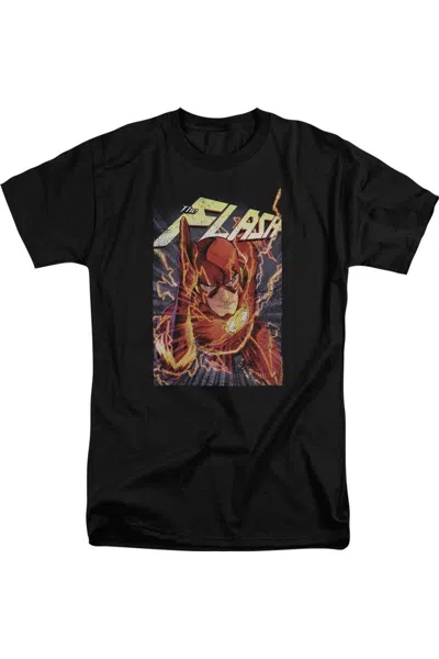 Gildan Justice League Of America Flash One Short Sleeve Adult Tall Tee / T-shirt In Black